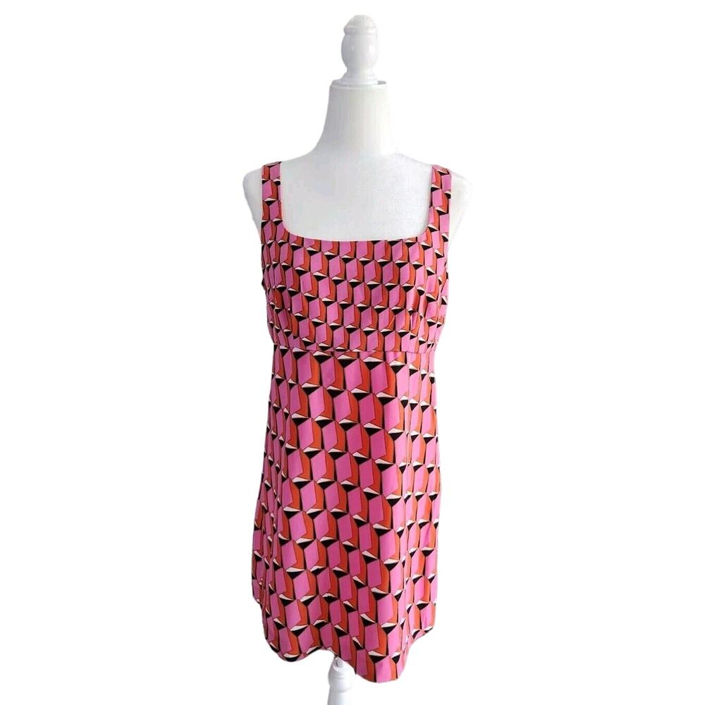Diane von Furstenberg x Target 90's Pink Modern Geo Mini Shift Dress Sz 10